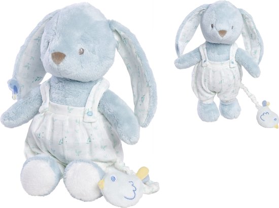 Nicotoy - Louis Plush Blue Musical - Knuffel - Konijn - Pluche - Muziek - Vanaf 0 m van Nic