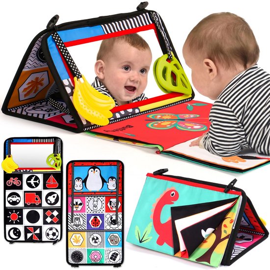 Nieuw - Knisperboekje baby - Buggyboekje - Tummy Time - Badboekje - Montessori speelgoed - Buikligtrainer - Babyboek - Vanaf 0 jaar van Merkloos