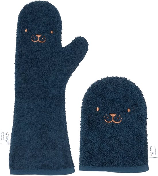 Nifty - Baby Shower Glove, The Original met washandje/Lange Washand - Washandjes - Baby Washandje - PetrolCombi deal van Nifty