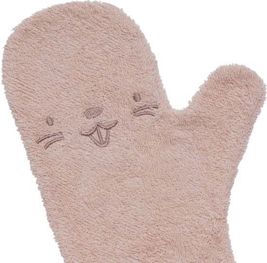 Nifty - The Original Baby Shower Glove – baby douche handschoen voor beter grip op je baby bij het douchen - origineel kraamcadeau - lange baby washand - Blush