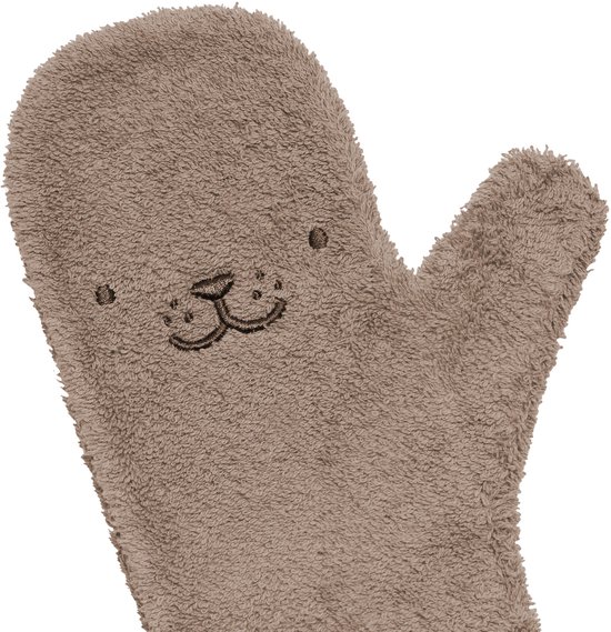 Nifty - The Original Baby Shower Glove – baby douche handschoen voor beter grip op je baby bij het douchen - origineel kraamcadeau - lange baby washand - Mocha van Nifty