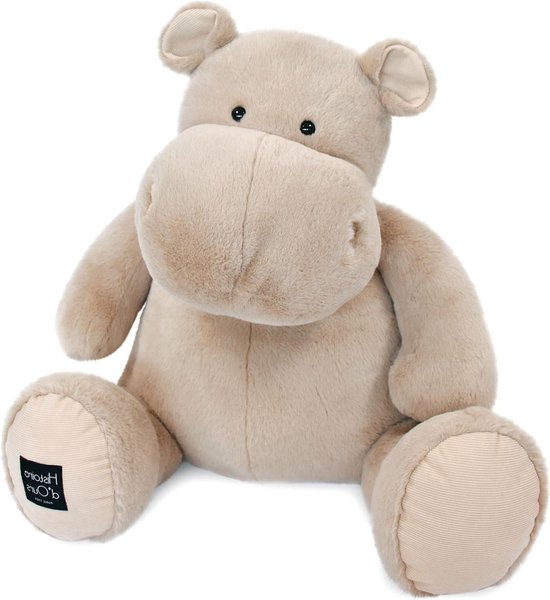 Nijlpaard Pluche Dier - Knuffel Nijlpaard Groot - Kinderen Knuffelen - Machinewasbaar op 30°C - 85 cm - Beige