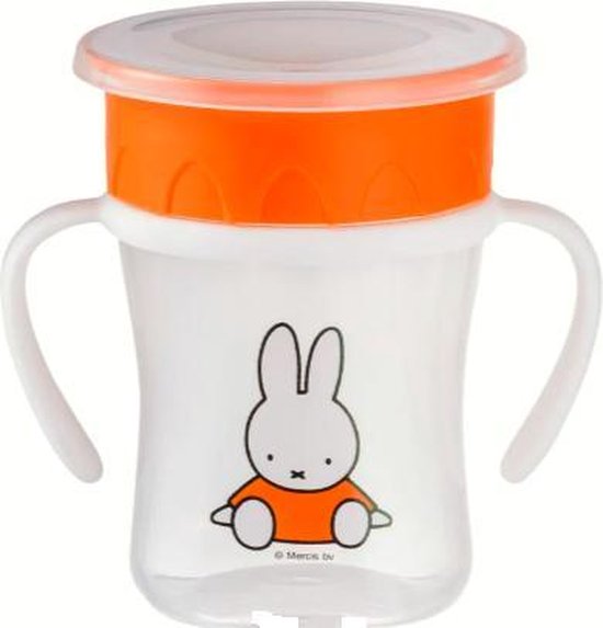 Nijntje Antilekbeker - Beker - 360 graden - Met handvaten - Miffy - 6+ maanden - Oranje van Merkloos