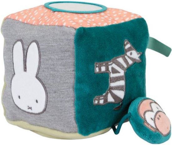Nijntje | Baby kubus met labels | Spelen en ontdekken | Roze 13 x 13 cm van Nijntje