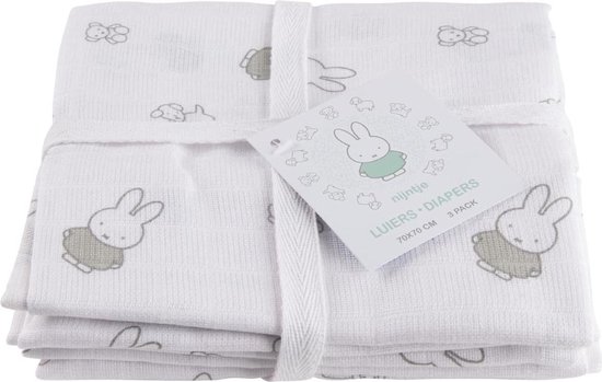 Nijntje Hydrofiel Doeken Nijntje - Luiers - Grijs - 70x70 cm - 3 stuks van Merkloos