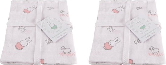 Nijntje Hydrofiel Washandje Nijntje Grass Pink- 2 Pack van Nijntje