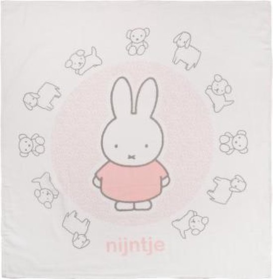 Nijntje Multidoek Hydrofiel XL Grass - Swaddle - Inbakerdoek - 120x120 - Roze van Nijntje