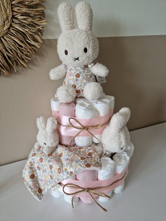 Nijntje x Little Dutch Vintage Little Flower luiertaart meisje - babyshower - kraamcadeau van Nijntje