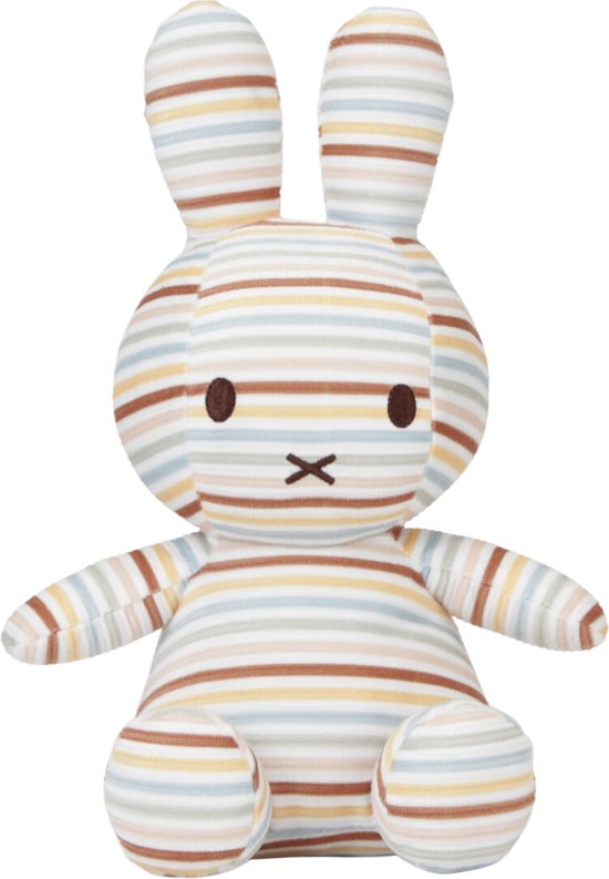Nijntje x Little Dutch - Vintage Sunny Stripes - Knuffel all over print 25 cm van Nijntje