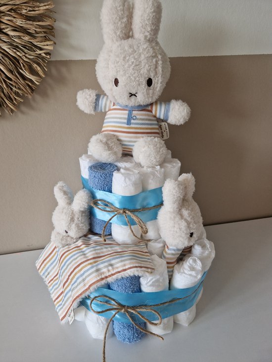Nijntje x Little Dutch Vintage Sunny Stripes luiertaart jongen - babyshower - kraamcadeau van Nijntje
