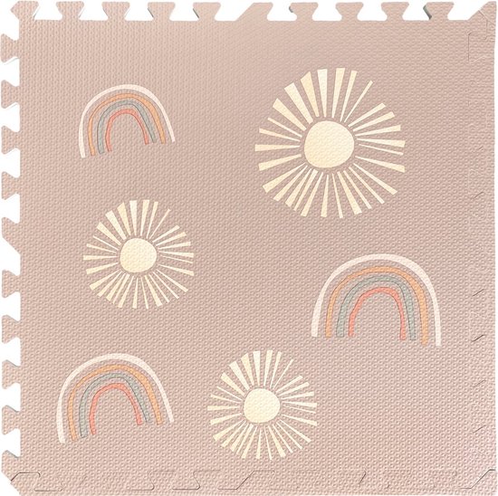 NilaFee™ - Speelmat - Foam - Baby - Speelkleed - Kruipmat - 180 x 120 x 1.5 cm - Puzzelmat - Opbergtas - Regenboog Roze van Merkloos