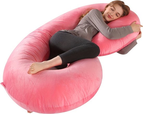 Nivard Zwangerschapskussen - Zijslaapkussen - Lichaamskussen - Pregnancy Pillow - Maternity Pillow - Zwangerschapskussen XXL - Roze van Nivard