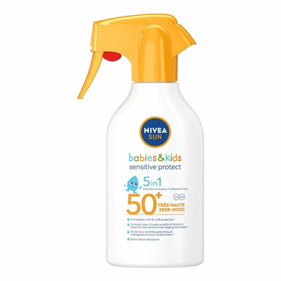 NIVEA Sun Babies & Kids Sensitive Protect Zonnespray SPF 50+ - 6 x 270 ml - Voordeelverpakking van Merkloos