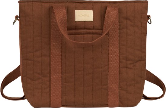 Nobodinoz Hyde Park waterdichte luiertas/rugzak 32x32x14cm - Brick brown van Nobo