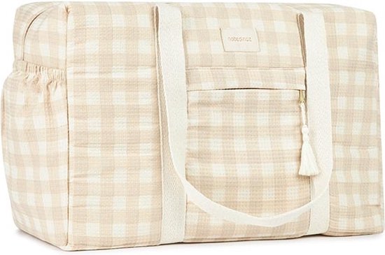 Nobodinoz Opera Luiertas waterproof 29x46x20cm - Ivory checks van Nobo
