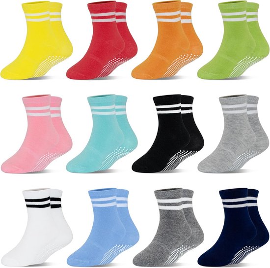Non-slip Baby Socks 12 Pairs for Toddlers 0-7 Years