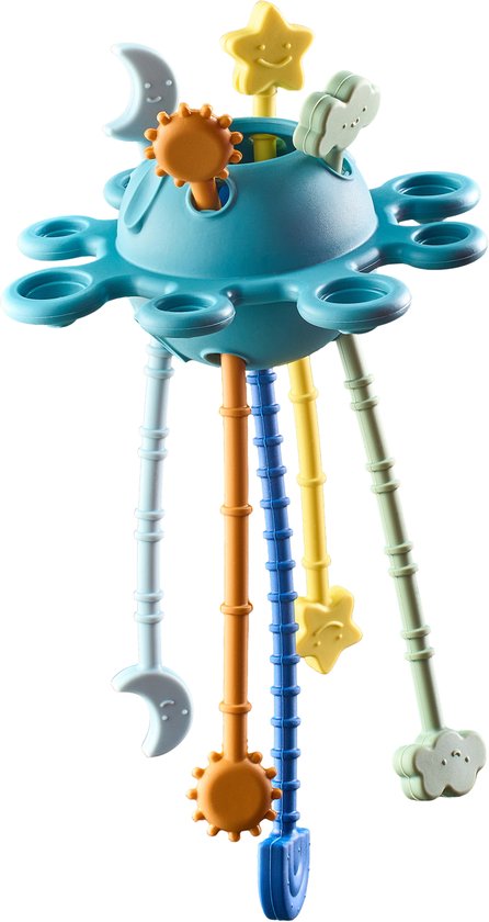 NOOVI® Sensorisch Baby Speelgoed UFO Montessori - Educatief Kinderspeelgoed - Badspeelgoed - Bijtring - Kraamcadeau - Blauw van Merkloos