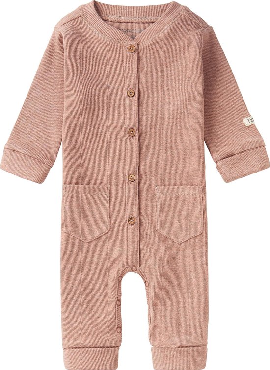 Noppies Baby  Playsuit Thabong - Mahogany Melange - Maat 80 van Noppies