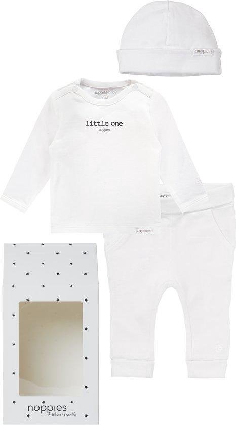 Noppies GiftSet(3delig) Unisex Shirt, Broek en Muts Wit - Maat 56 van Noppies