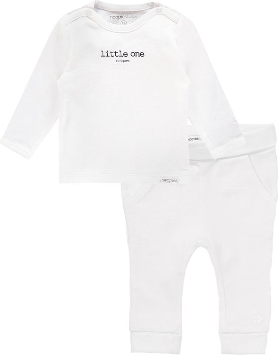 Noppies Set(2delig) Unisex Shirt Wit Broek Wit - Maat 68 van Noppies