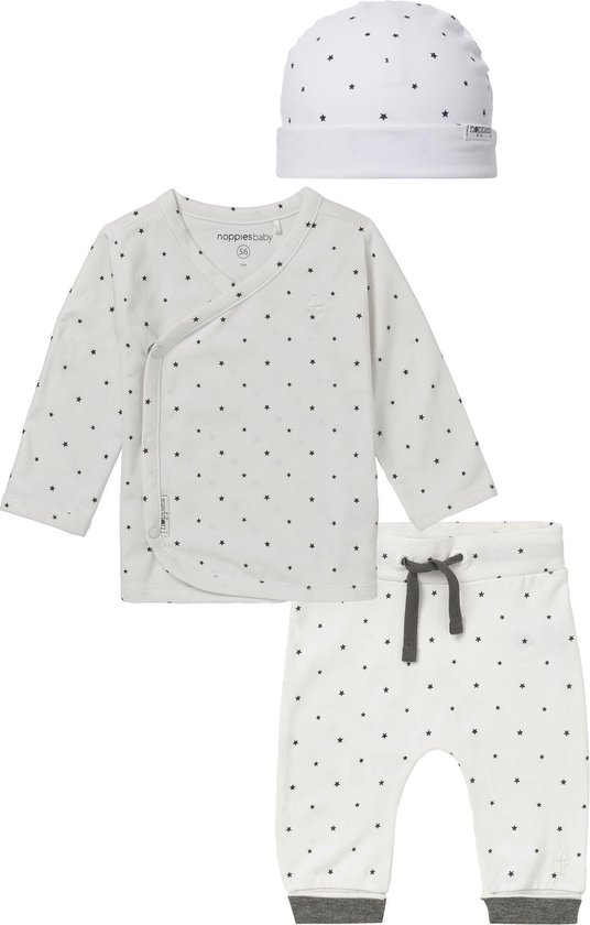Noppies Set(3delig) Unisex, Shirt, Broek en Muts met Sterretjes  - Maat 62 van Noppies