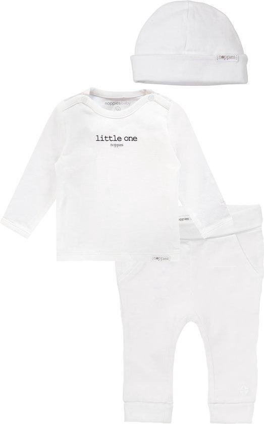 Noppies Set(3delig) Unisex, Shirt, Broek en Muts Wit - Maat 62 van Noppies