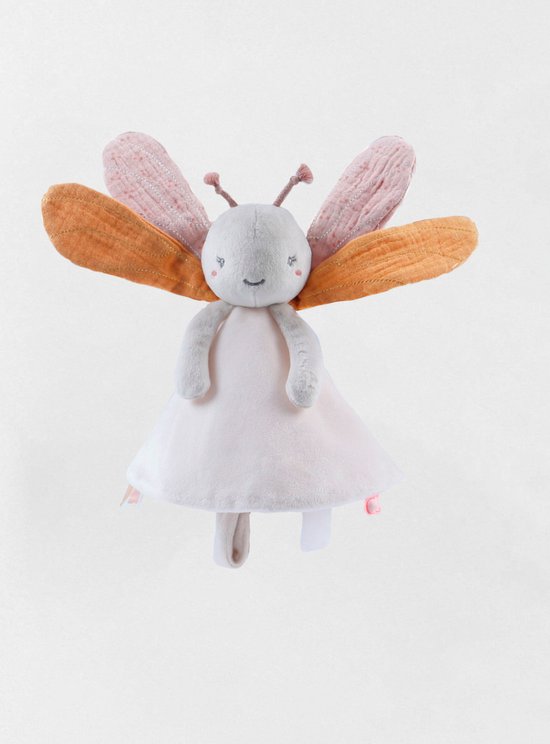 Noukie's - Knuffeldoekje - Tidou - Louli - veloudoux - greige / ecru - Libel van Merkloos