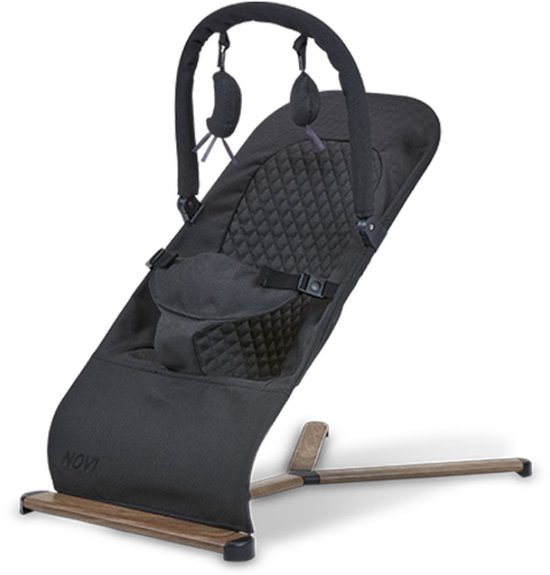 Novi at Home Lotus Wipstoel Bouncer - Solid Black - Geschikt tot 9kg - afneembare speelboog van Merkloos
