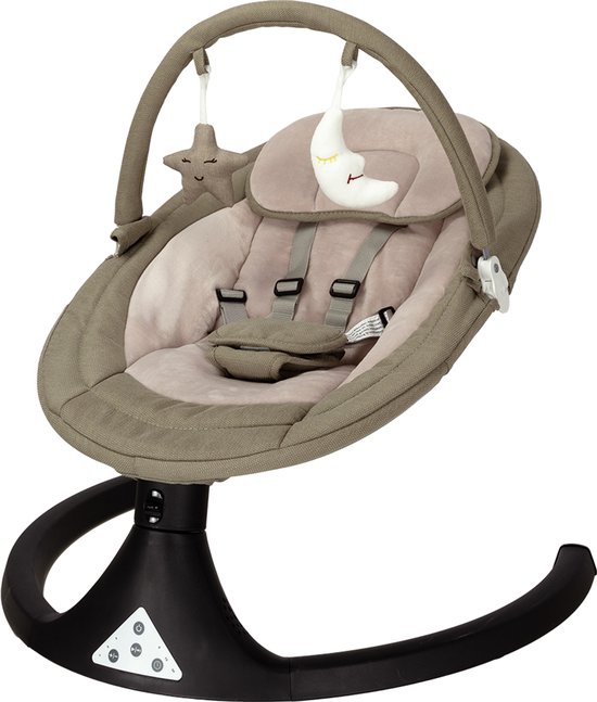 Novi at Home Nola Swing Wipstoel - Taupe/Beige - Voorzien van 12 melodieën - Geschikt tot 9kg - Geschikt vanaf de geboorte van Novi at Home