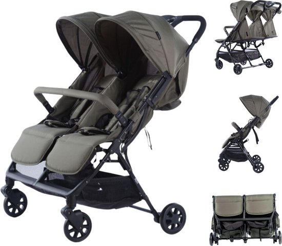 Novi Baby® Foss Go Duobuggy - Forest Green - Geschikt tot 15 kg per zitje - Compact opvouwbaar van Novi Baby®