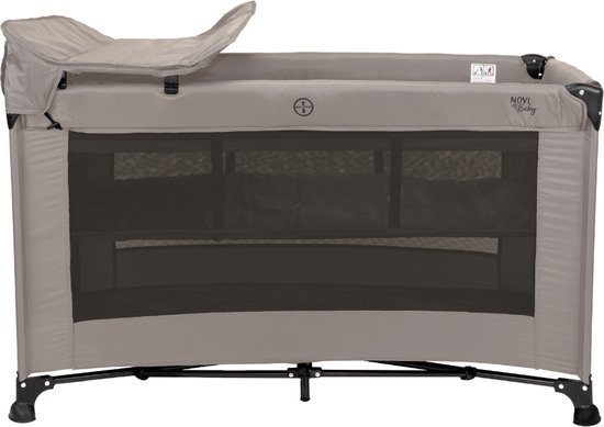 Novi Baby® Kiki Luxe - Campingbed - Sand - reisbed - Inclusief transporttas - Inclusief verschoonblad - Inclusief bodemverhoger van Novi Baby®