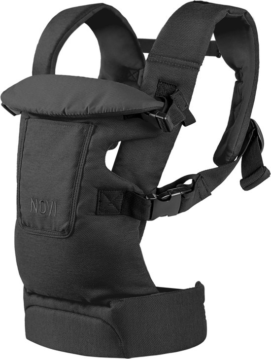 Novi Baby Mikky Buikdrager - Geschikt vanaf de geboorte - Verstelbaar - Met handig voorvak - Zwart van Merkloos