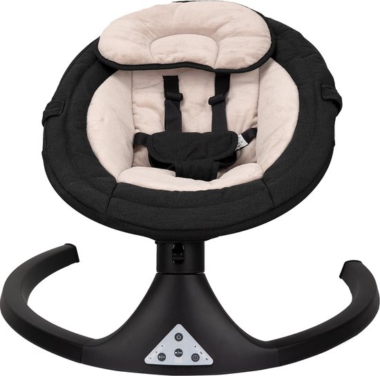 Novi Baby® Nola Swing Wipstoel - Schommelstoel - Bouncer - Zwart Melange/Beige van Novi Baby®