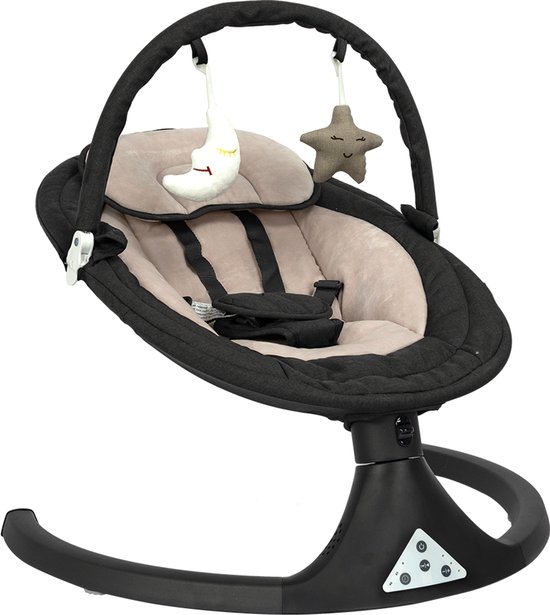Novi Baby Nola Swing Wipstoel - Schommelstoel - Bouncer - Zwart Melange/Beige van Novi Baby®