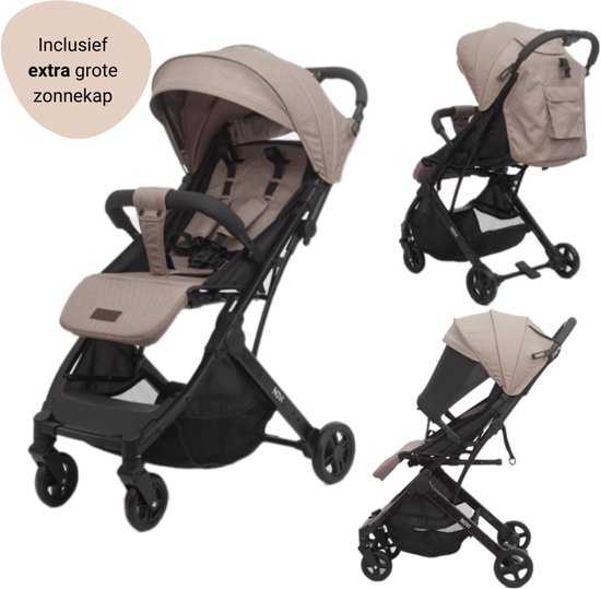 Novi Baby® Travel Go Premium Solid Hazel Buggy - Geschikt vanaf circa. 6 maanden tot 22 kg - verstelbare rugleuning - Verstelbare voetensteun - Zitting ombouwbaar naar zomerzitje van Novi Baby®