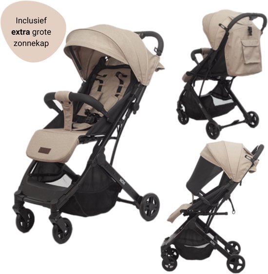 Novi Baby® Travel Go Premium Solid Sand Buggy - Geschikt vanaf circa. 6 maanden tot 22 kg - verstelbare rugleuning - Verstelbare voetensteun - Zitting ombouwbaar naar zomerzitje van Novi Baby®