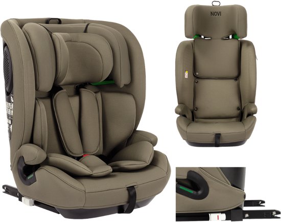 Novi Jules V2 Isofix Autostoel 76-150 cm – Groep 1/2/3 – Isofix + Top Tether – Verstelbare Hoofdsteun – I-Size van Merkloos