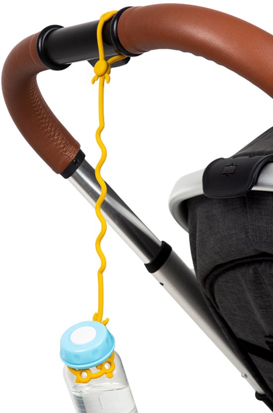 Novi Siliconen Strap Yellow – Bevestigingsband – Voor Speen, Beker en Speeltje