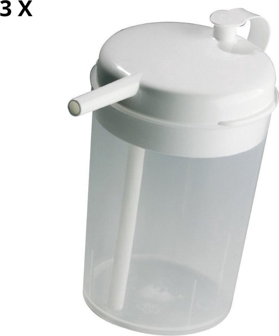 Novo Cup - Drinkbeker Liggend - Drinkhulpmiddel - Lekvrij - 250 ml - 3 Stuks van Able2