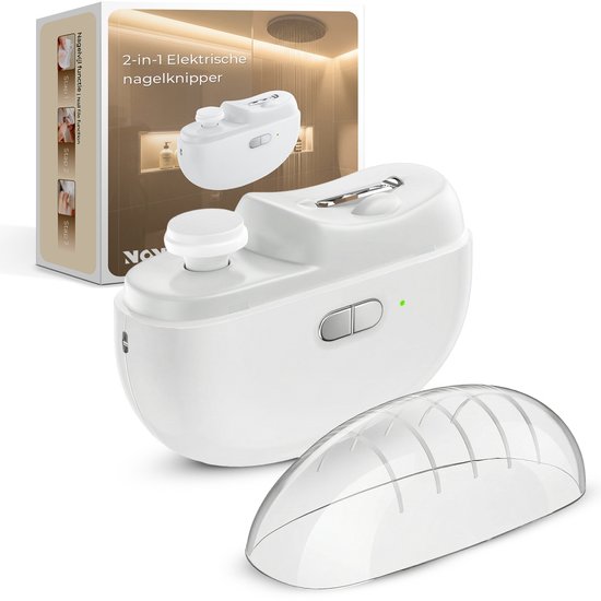 NOVOB® Elektrische Nagelknipper - 2-in-1 Nagelvijl - USB Oplaadbaar - Met Kinderbeveiliging - Nagelfrees Baby - Manicure Set van NOVOB