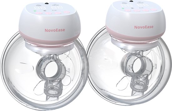 NovoEase Draagbare Elektrische Borstkolf Set – Inclusief Afstandsbediening, Melk Collectiezakjes, Extra Flanges – Super Stil, Handsfree & 3 Modi voor Comfortabel Kolven van $