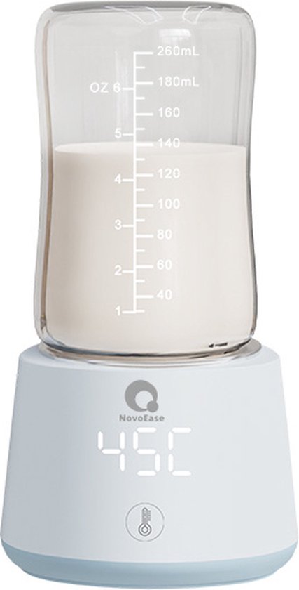 NovoEase Flessenwarmer Baby – Snelle Verwarming in 3 Minuten – Draagbaar & USB Oplaadbaar – 9000mAh Batterij – BPA-vrij – Universeel Geschikt voor 95% van de Babyflessen - Blauw van Merkloos