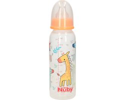 Nuby baby drinkfles - 1x- oranje - 240 ml - voedingfles - melkfles van Nûby