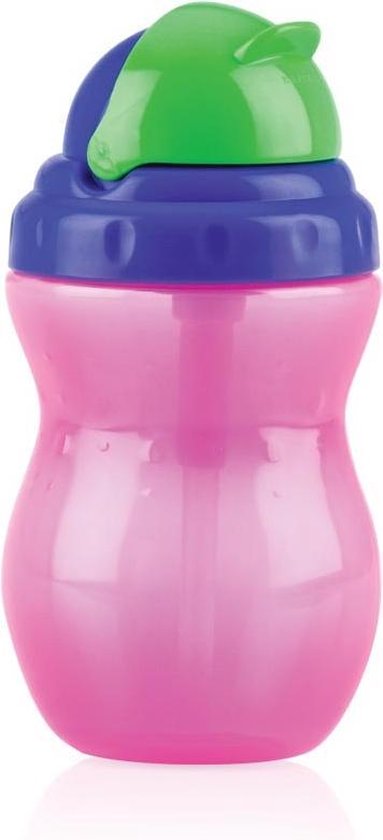 Nuby Flip-It Antilekbeker met Rietje 300 ml Roze 12+ van Nûby