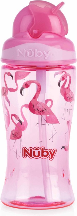 Nûby Flip-It drinkbeker uit Tritan™ Roze Flamingo - 360ml - 3jaar+ van Nûby