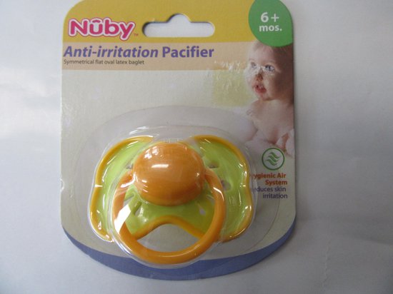 Nuby - Fopspeen set - 2stuks - 6+ maand - Rubber - Geel / Oranje van Nûby