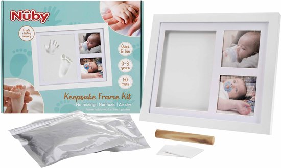 Nûby - Fotolijst baby met kleiafdruk - 1 kleiafdruk & 2 foto's van Nûby