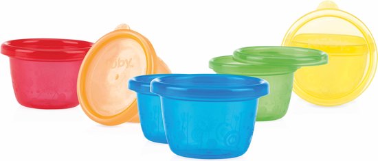 Nuby Kommetje met deksel 118ml 6 Stuks van Merkloos