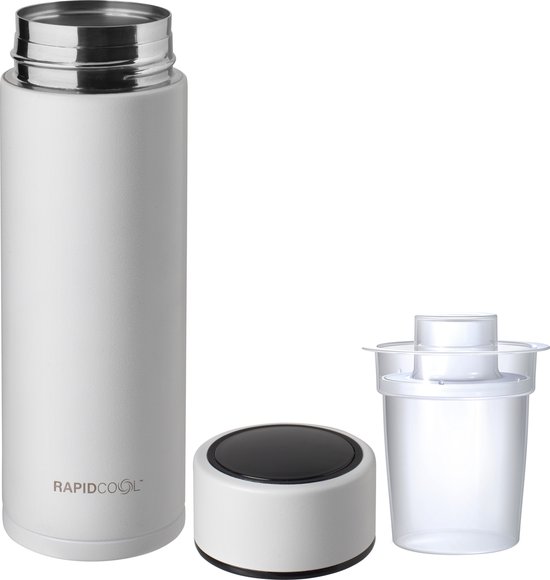 Nûby - RapidCool™ - Maak de perfecte flesvoeding voor je baby - Flessenkoeler - Inclusief melkpoederdispenser en digitaal deksel - Wit van Nûby