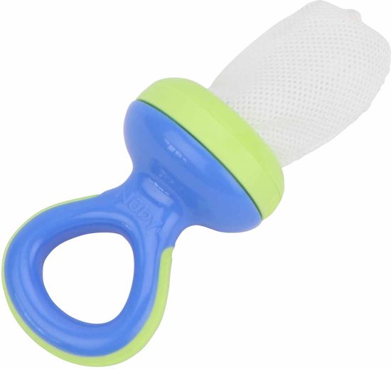 Nûby - Sabbelzakje The Nibbler - Sabbelzakje voor baby's kennismaking met vaste voeding - Blauw - 6+ maanden van Nûby